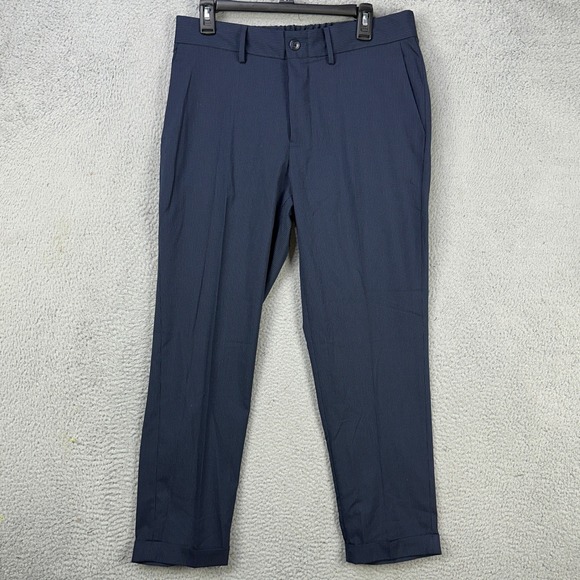 Kenneth Cole Reaction Men Dress Pants 34X29 Blue Flat Front Stretch Slim Fit NEW - Picture 1 of 9